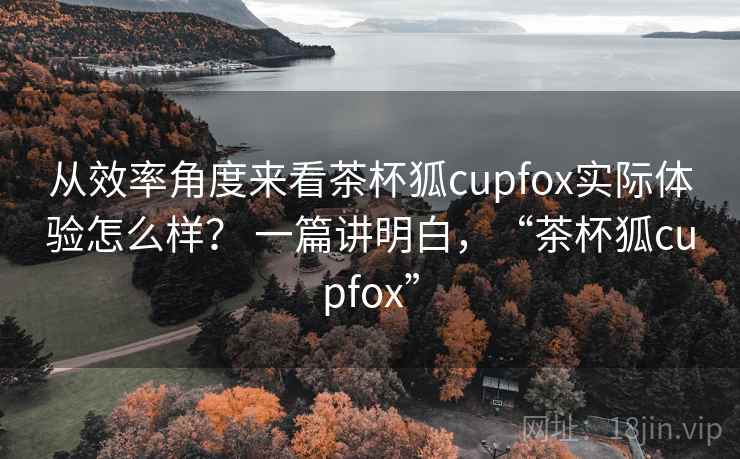 从效率角度来看茶杯狐cupfox实际体验怎么样? 一篇讲明白,“茶杯狐cupfox” 从效率角度来看茶杯狐cupfox实际体验怎么样? 一篇讲明白,“茶杯狐cupfox”