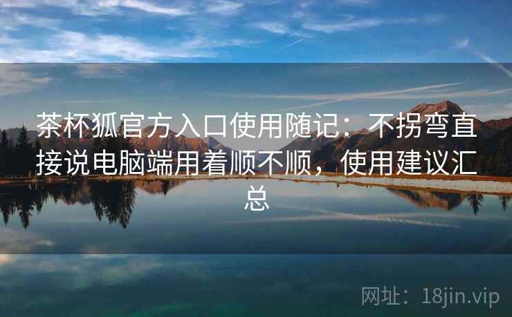 茶杯狐官方入口使用随记：不拐弯直接说电脑端用着顺不顺，使用建议汇总
