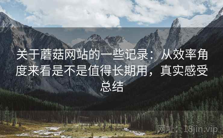 关于蘑菇网站的一些记录：从效率角度来看是不是值得长期用，真实感受总结