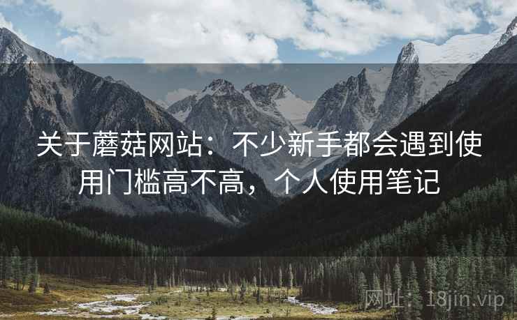 关于蘑菇网站：不少新手都会遇到使用门槛高不高，个人使用笔记
